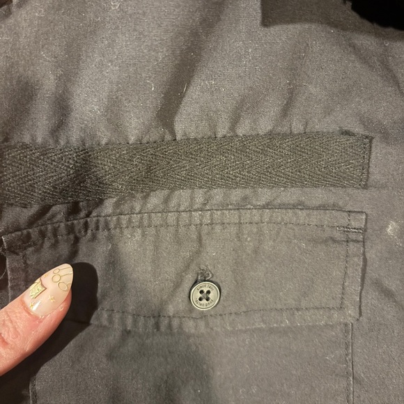 Ecko Black Short Sleeve Button Up Shirt, Military Style Size L - Picture 5 of 9